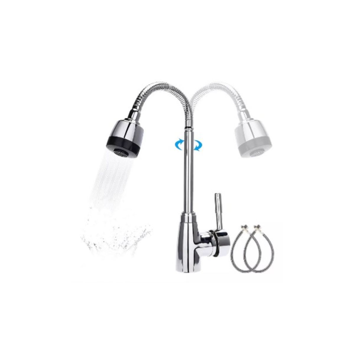 TODOK - Llave Grifería Lavaplatos Flexible Doble Chorro A10996