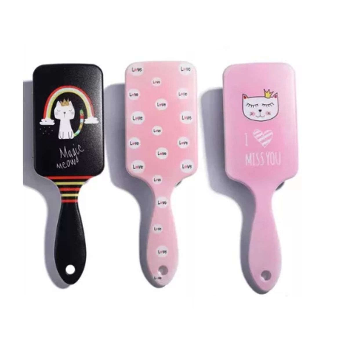 GENERICO - Pack X 3 Cepillo De Cabello Cuadrado