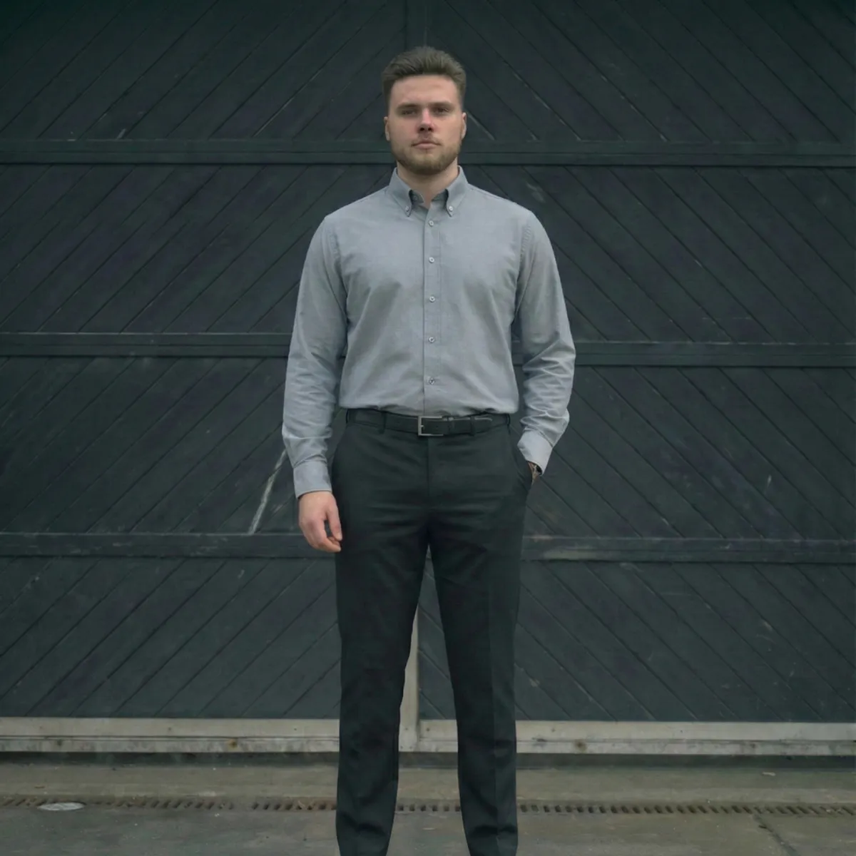 T WORLD - Camisa Oxford Hombre Manga Larga Clásica Trabajo Formal