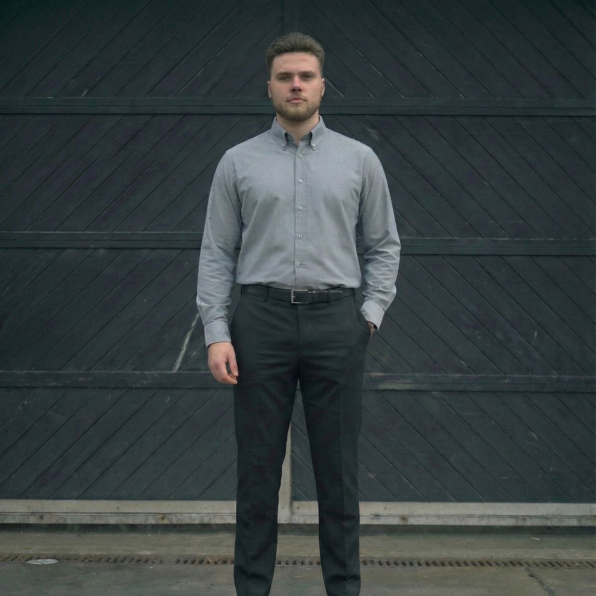 T WORLD - Camisa Oxford Hombre Manga Larga Clásica Trabajo Formal