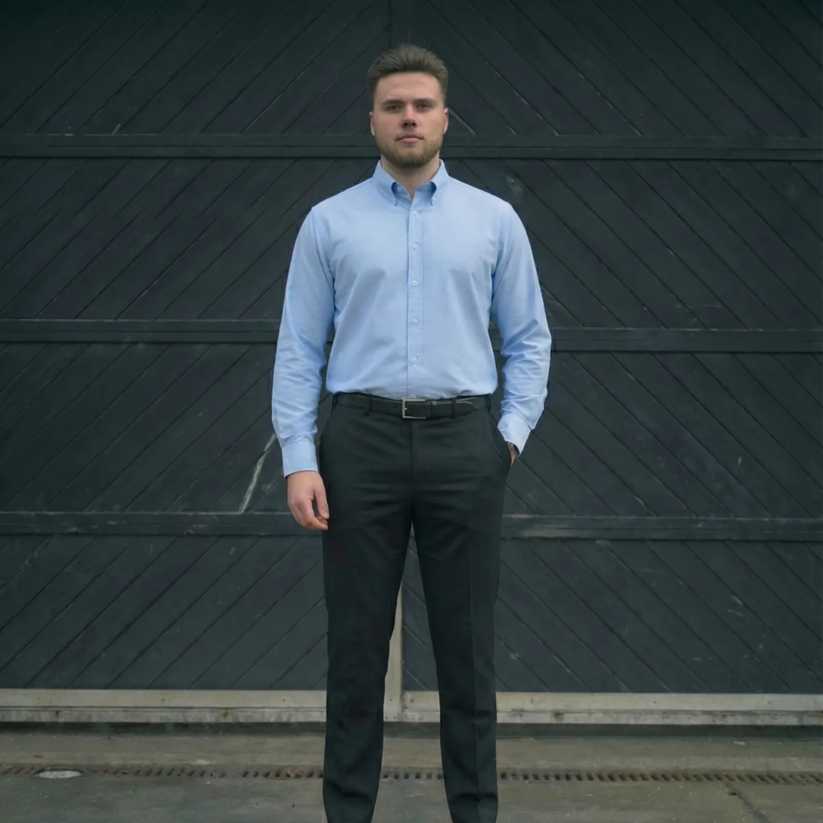 T WORLD - Camisa Oxford Hombre Manga Larga Clásica Trabajo Formal