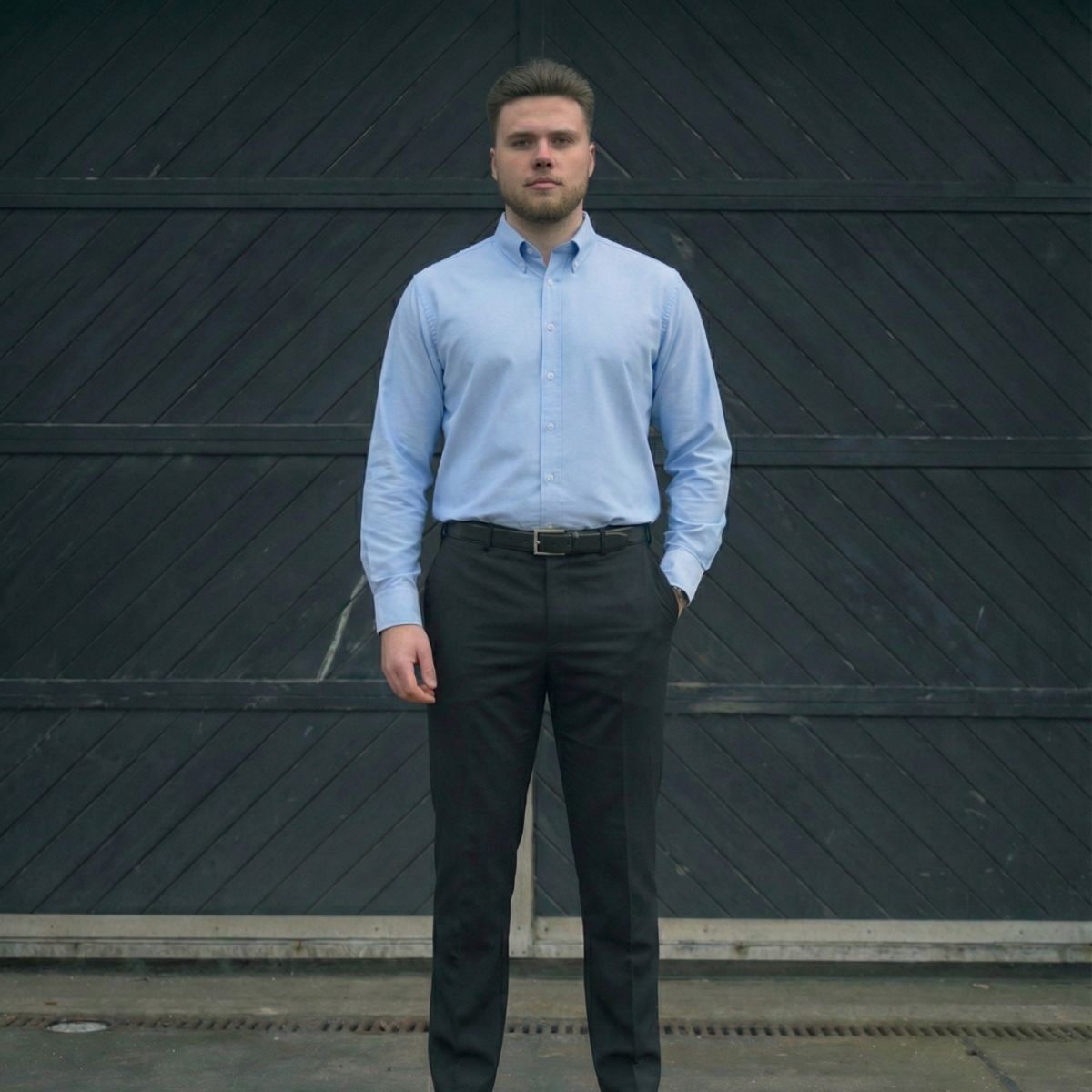 T WORLD - Camisa Oxford Hombre Manga Larga Clásica Trabajo Formal