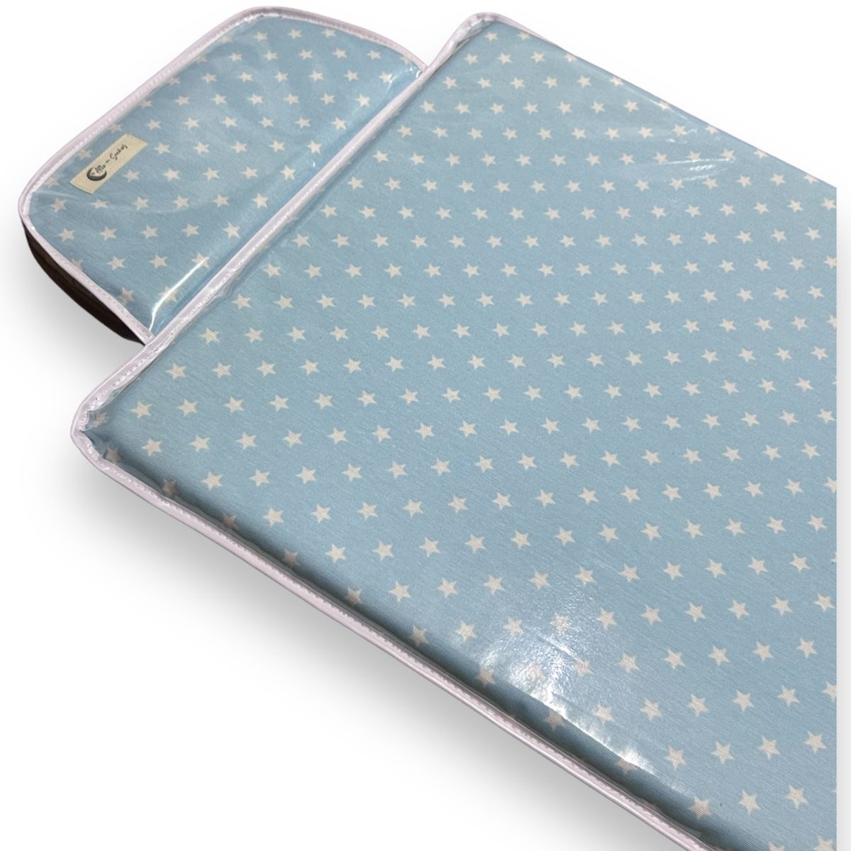 ALTO EN SUEÑOS - Mudador con cabecera Celeste Estrellas