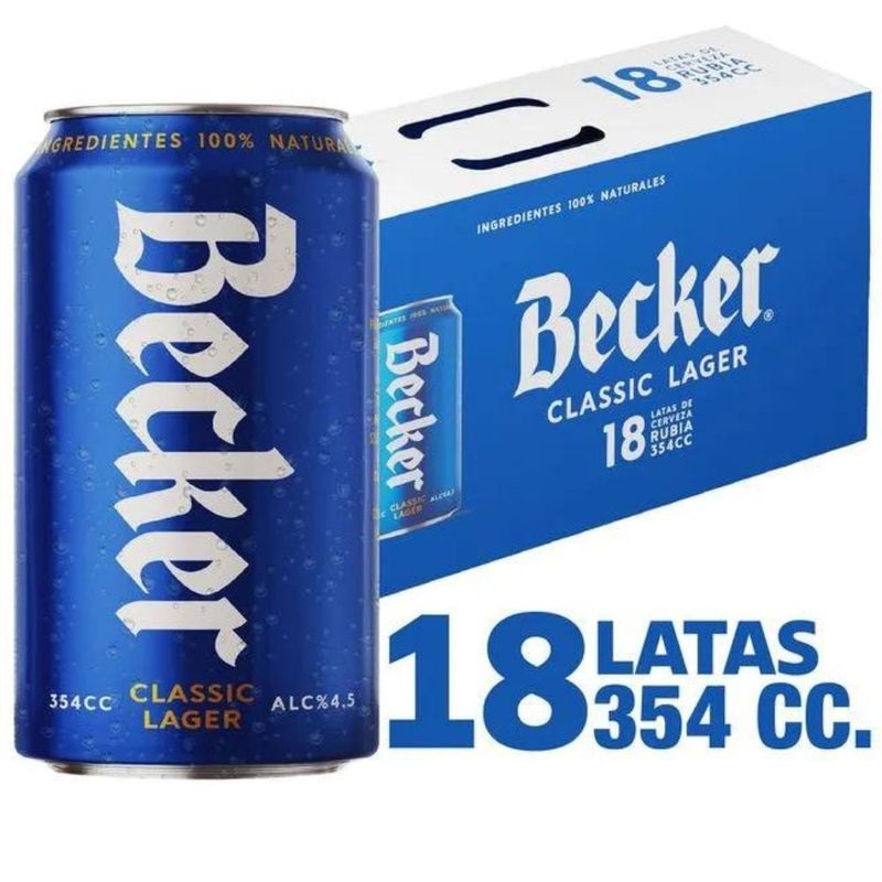 BECKER - 18x Cerveza Becker Classic Lager Lata 354cc
