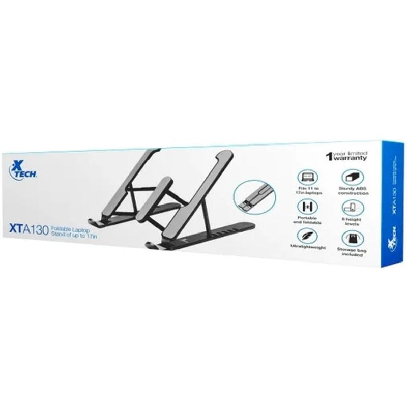 XTECH - Soporte plegable para laptops de hasta 17 pulgadas