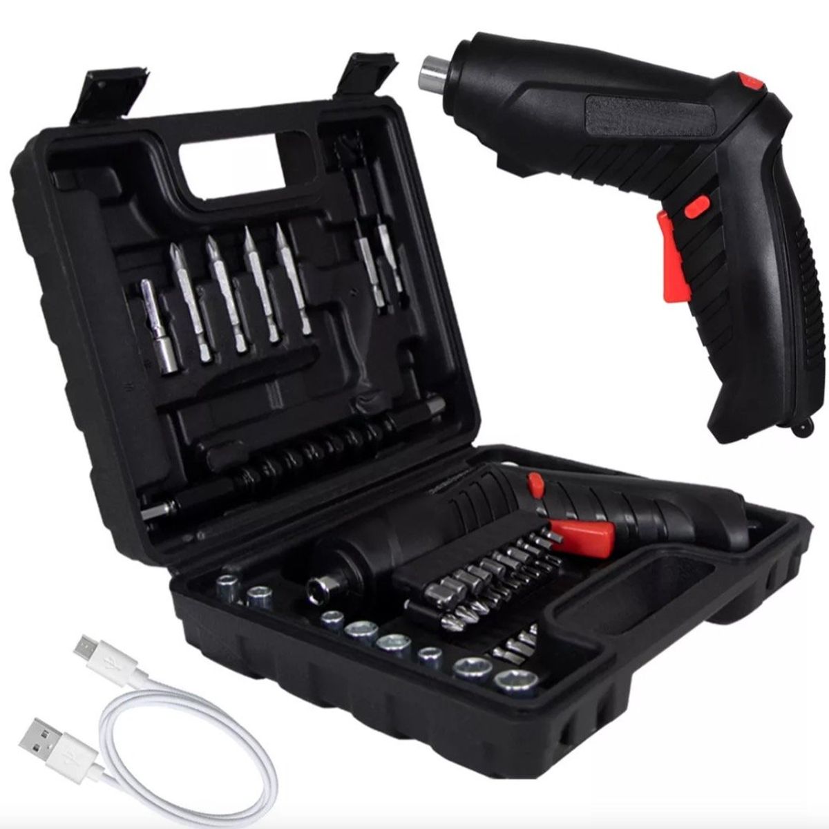 48 Piezas Kit Destornillador Eléctrico Recargable Inalámbrico 3.6v Usb, marca GENERICO - Foto Principal