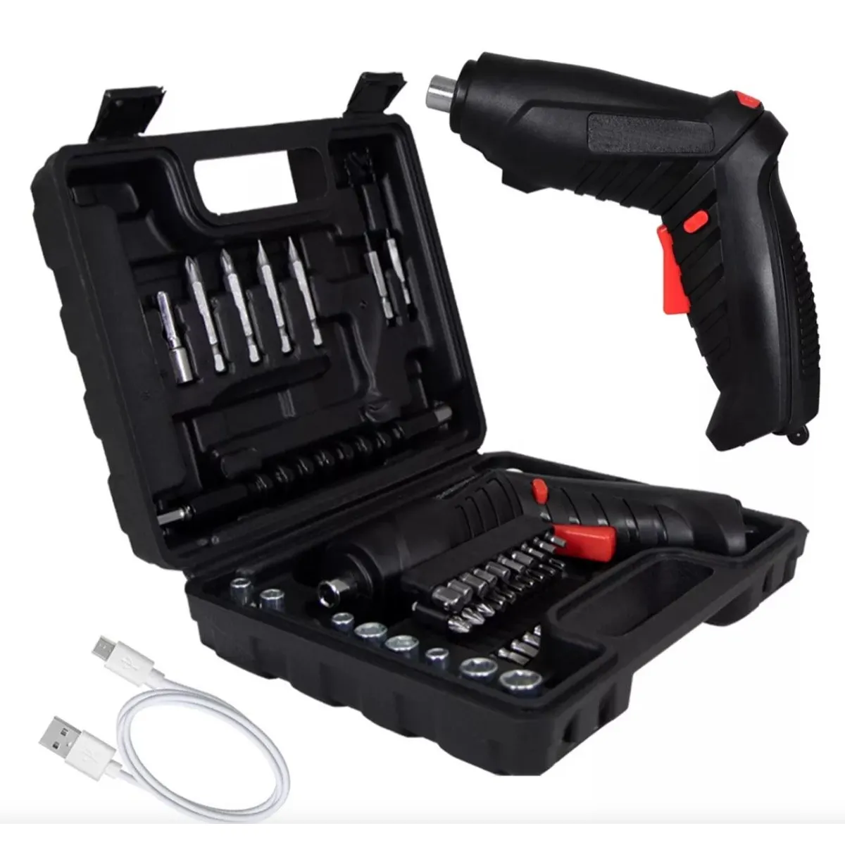 48 Piezas Kit Destornillador Eléctrico Recargable Inalámbrico 3.6v Usb, marca GENERICO - Foto Principal