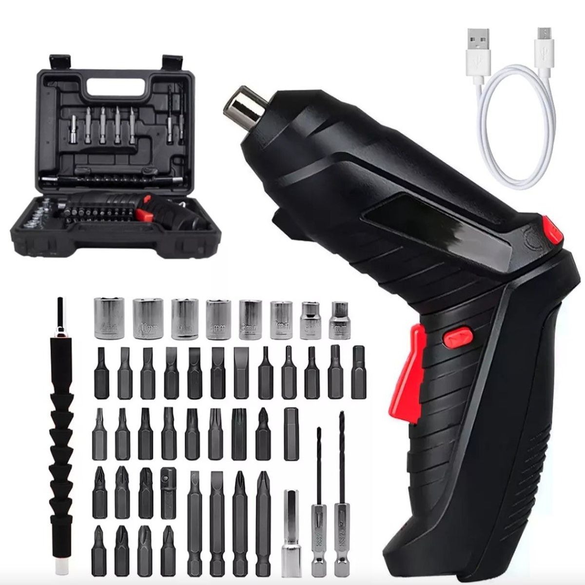 48 Piezas Kit Destornillador Eléctrico Recargable Inalámbrico 3.6v Usb, marca GENERICO - Foto 2