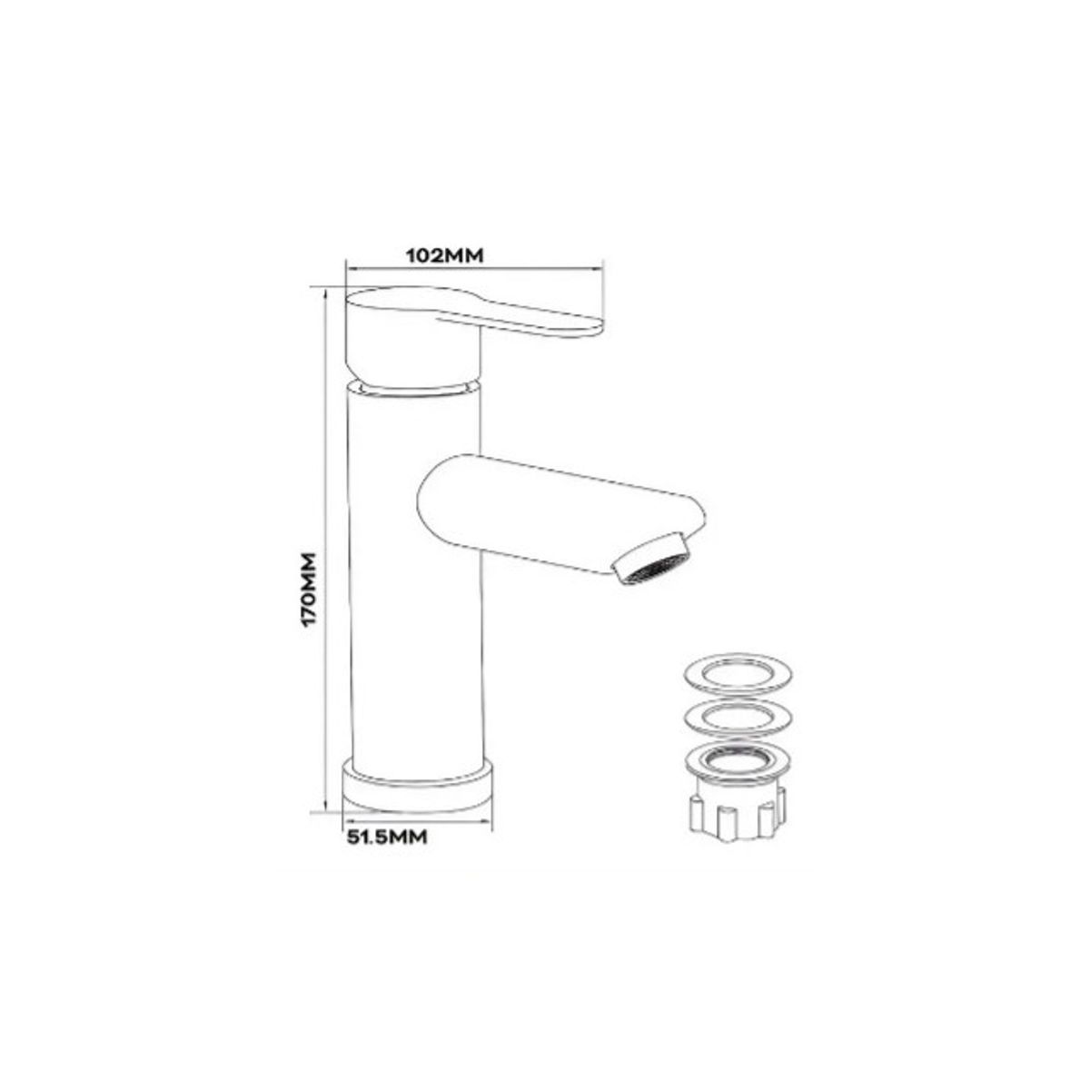 TODOK - Llave Grifería Lavamanos Monomando Plomo Elegante Moderna A10990