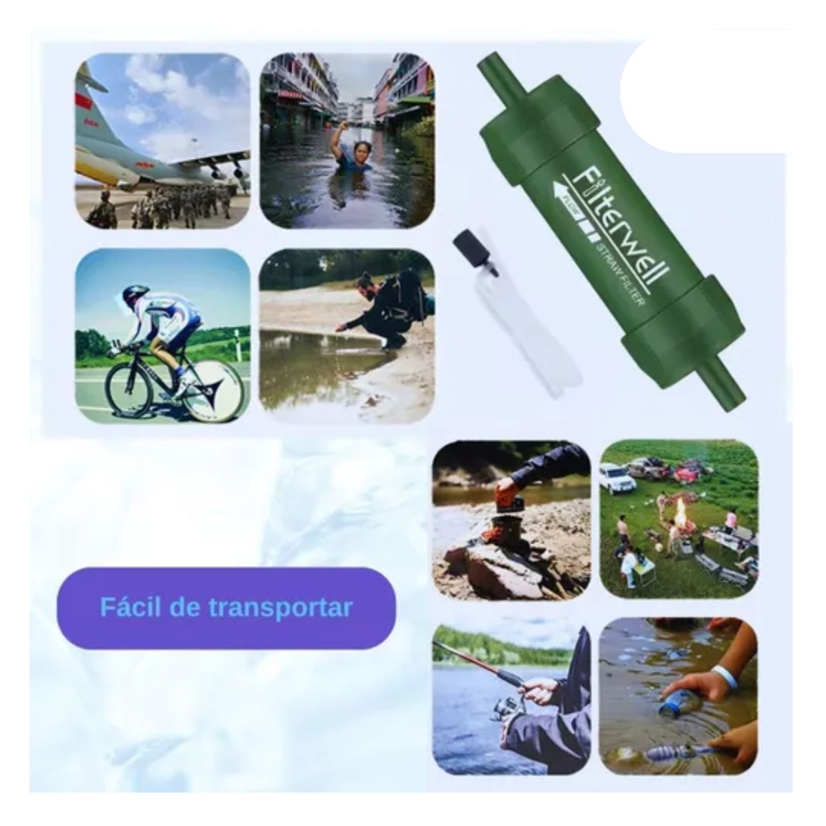 GENERICO - Filtro Purificador Portátil Agua Camping Outdoor Acampar