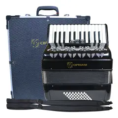 CIPRIANI - ACORDEON 48 BAJOS 3 REGISTROS NEGRA CPA-48-3NR