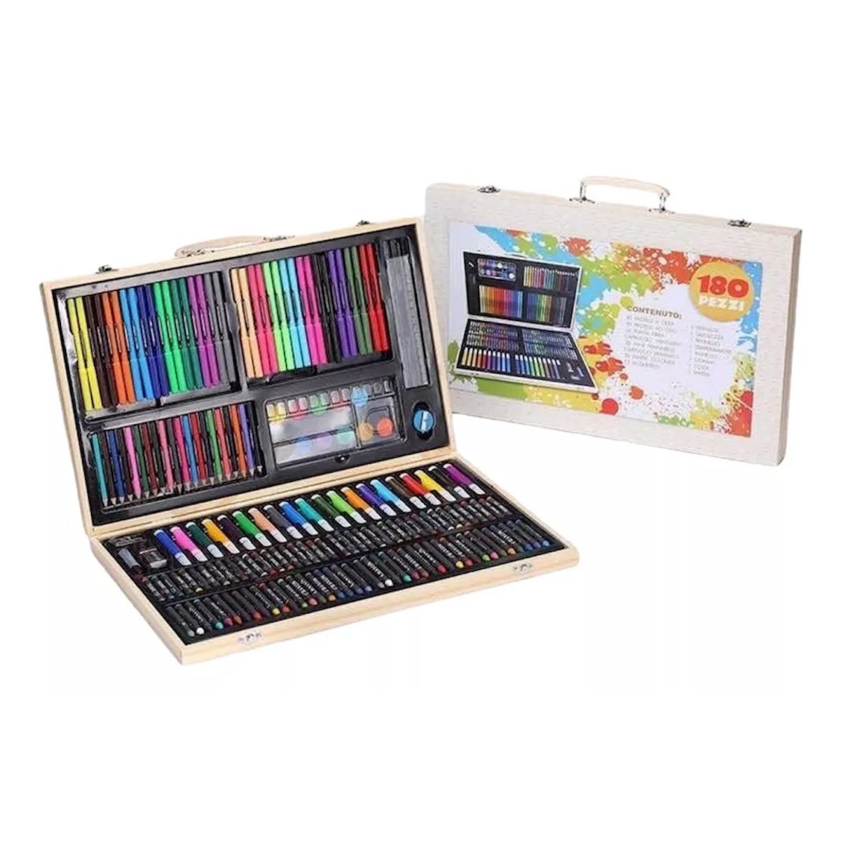 JUGUETERIA ESTELAR - SET DE ARTE 180 PIEZAS LÁPICES PARA COLOREAR