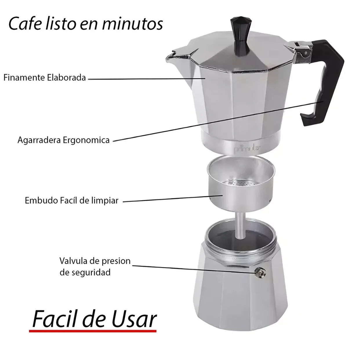 GENERICO - Cafetera Italiana  De Aluminio 6 Tazas Greca