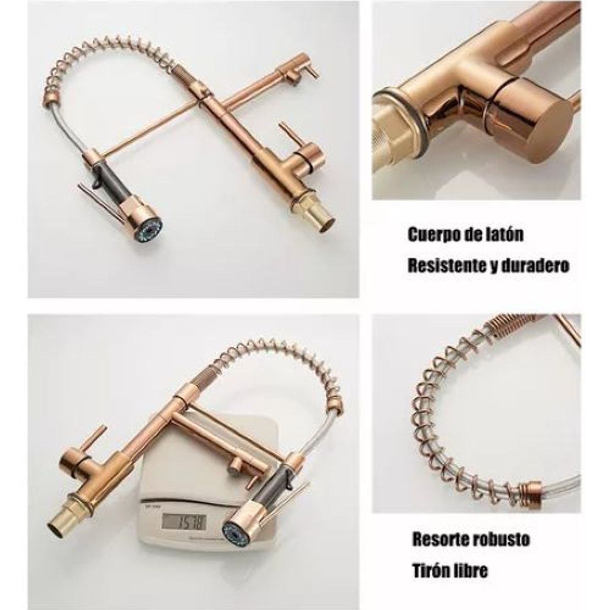 GENERICO - Llave Lavaplatos Flexible Triple Acero Inoxidable