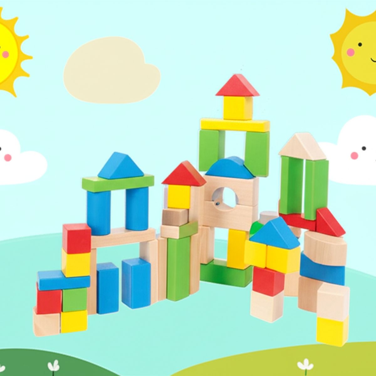 JUGUETERIA ESTELAR - Bloques Apilables Para Niños 50 piezas