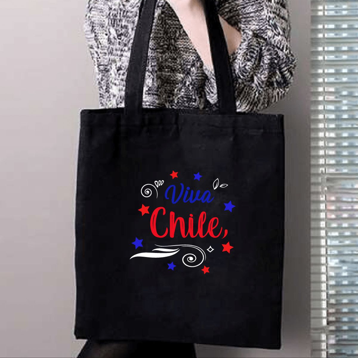 GENERICO - BOLSO TOTE BAG  VIVA CHILE FIESTAS PATRIAS 35 X 40 CM