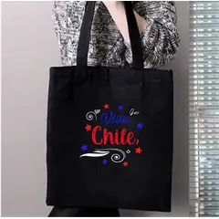 GENERICO - BOLSO TOTE BAG  VIVA CHILE FIESTAS PATRIAS 35 X 40 CM