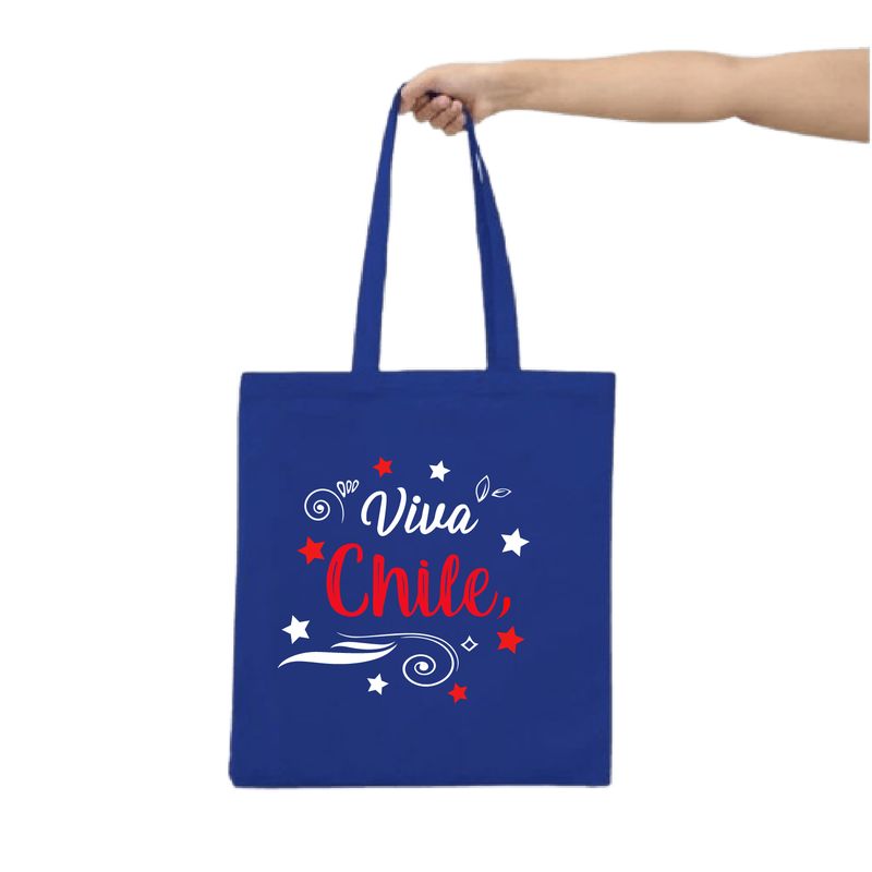 GENERICO - BOLSO TOTE BAG  VIVA CHILE FIESTAS PATRIAS 35 X 40 CM