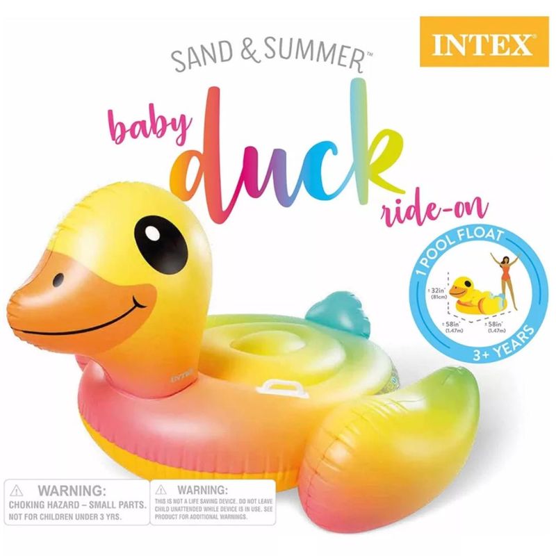 INTEX - Flotador Inflable con Asas INTEX Baby Duck 147 x 147 x 81 cm