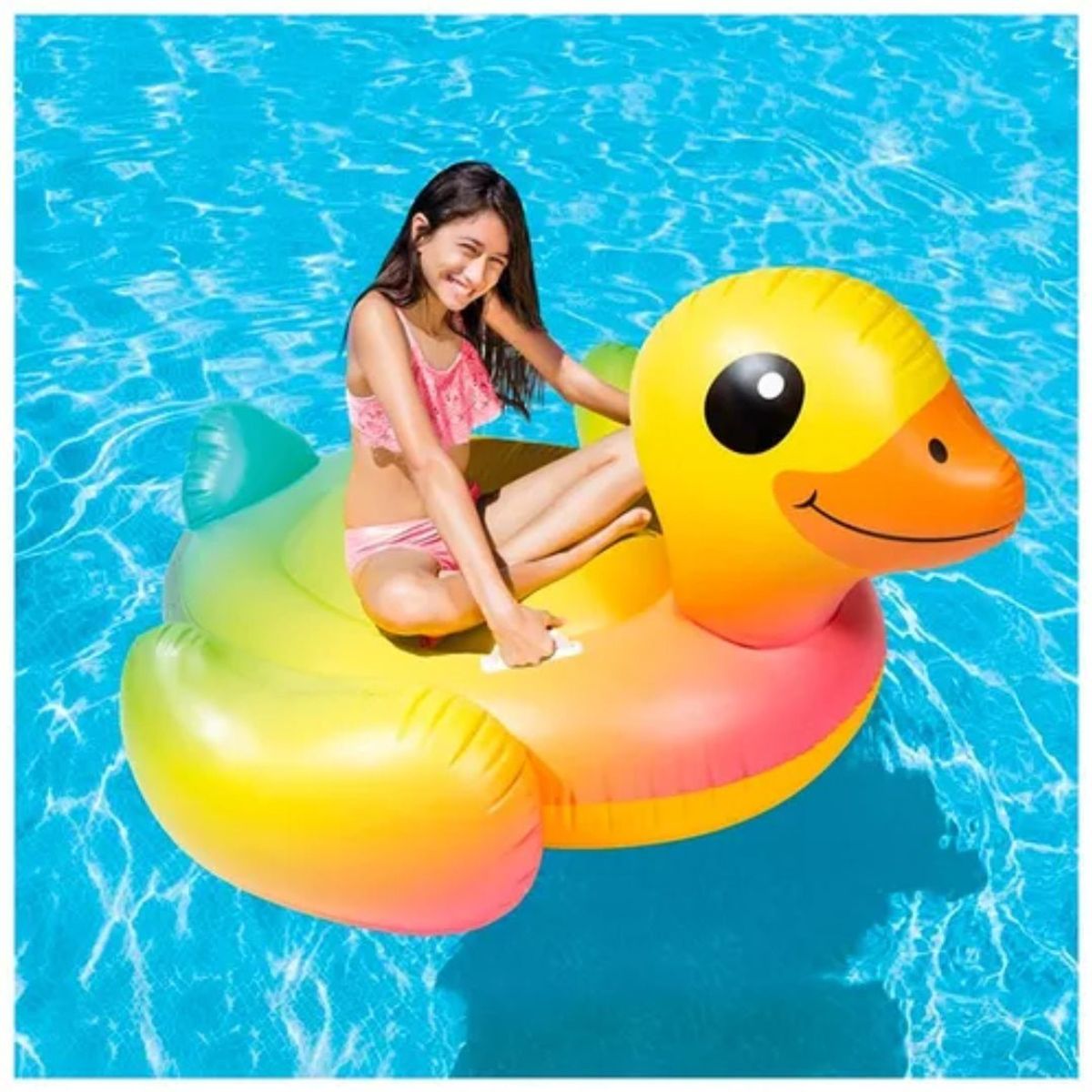 INTEX - Flotador Inflable con Asas INTEX Baby Duck 147 x 147 x 81 cm