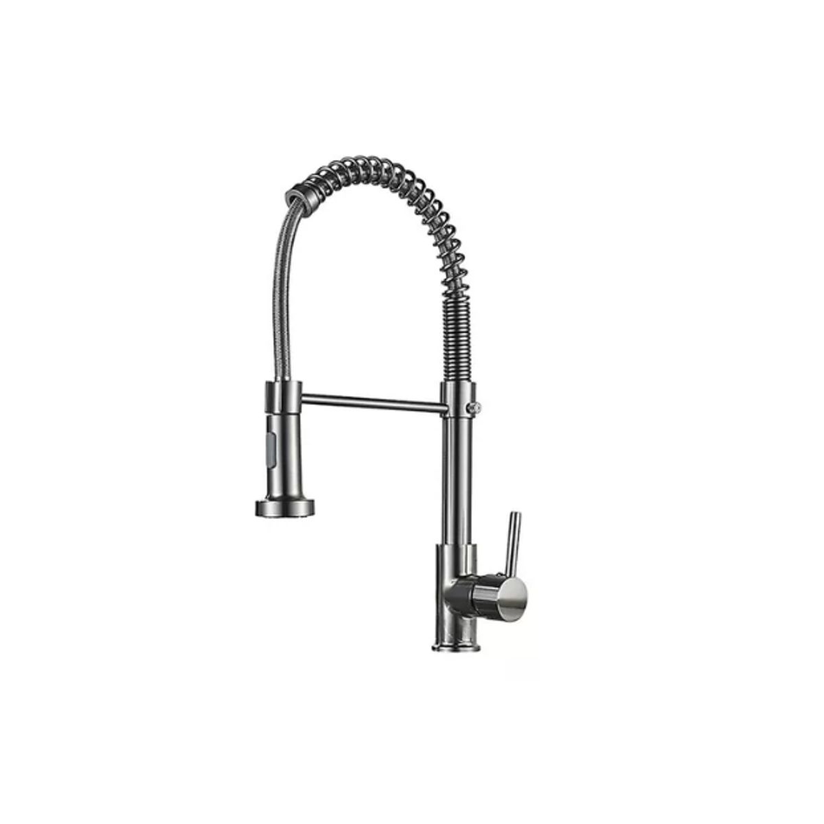 GENERICO - Llave Lavaplatos Plateada Flexible Acero Inox Grifo 360°