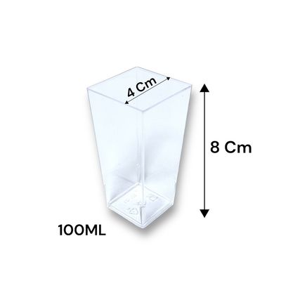 Imagen 2 del producto Pack 20 Vasos Shots Acrilicos Cuadrado de Gala Postres 100ml