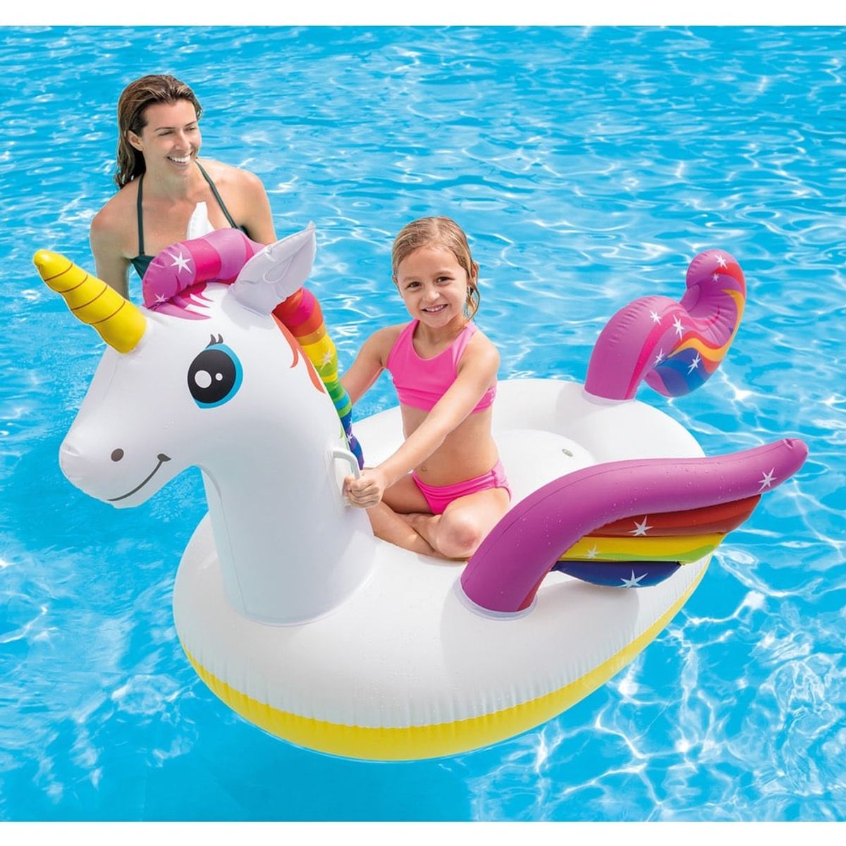 INTEX - Flotador Inflable Unicornio Montable INTEX 201 x 140 x 97 cm