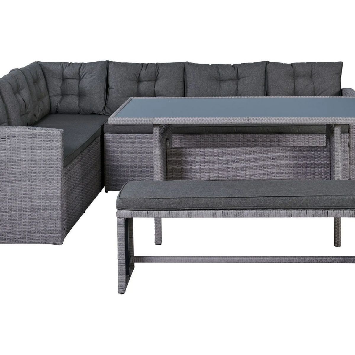 GENERICO - Set de terraza 8 pers. + Banca Agrostemma - 177 x 169 x 74 cm Outzen