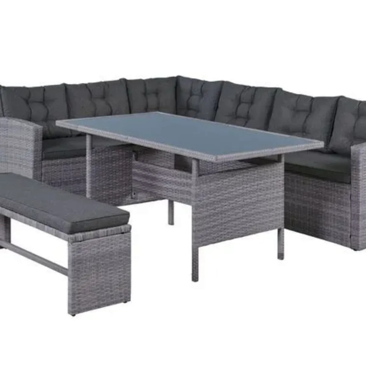 GENERICO - Set de terraza 8 pers. + Banca Agrostemma - 177 x 169 x 74 cm Outzen