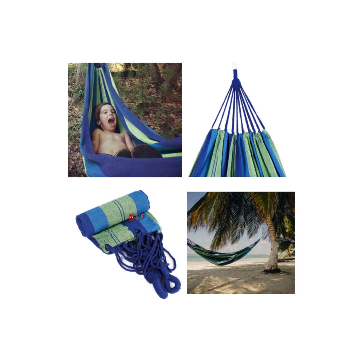 PUNTO STORE - Hamaca De 180x150cms De Algodón Con Diseño Color Azul - Ps