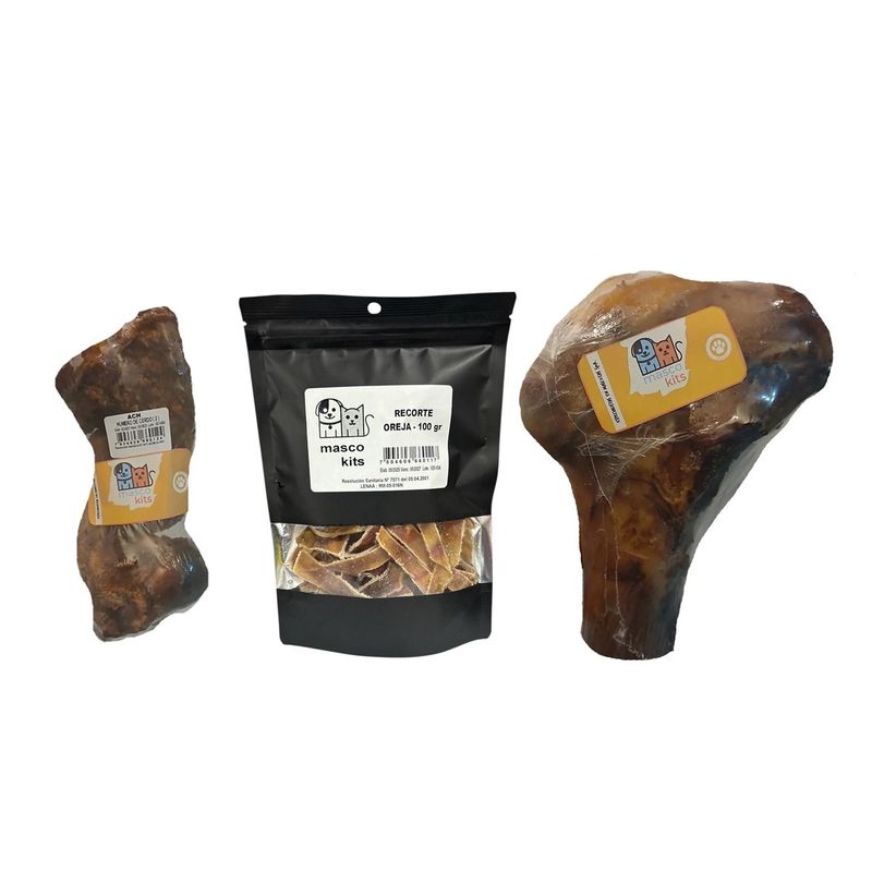 MASCOKITS - Kit Huesos Para Perros Femur Medio De Vacuno Cerdo Snacks