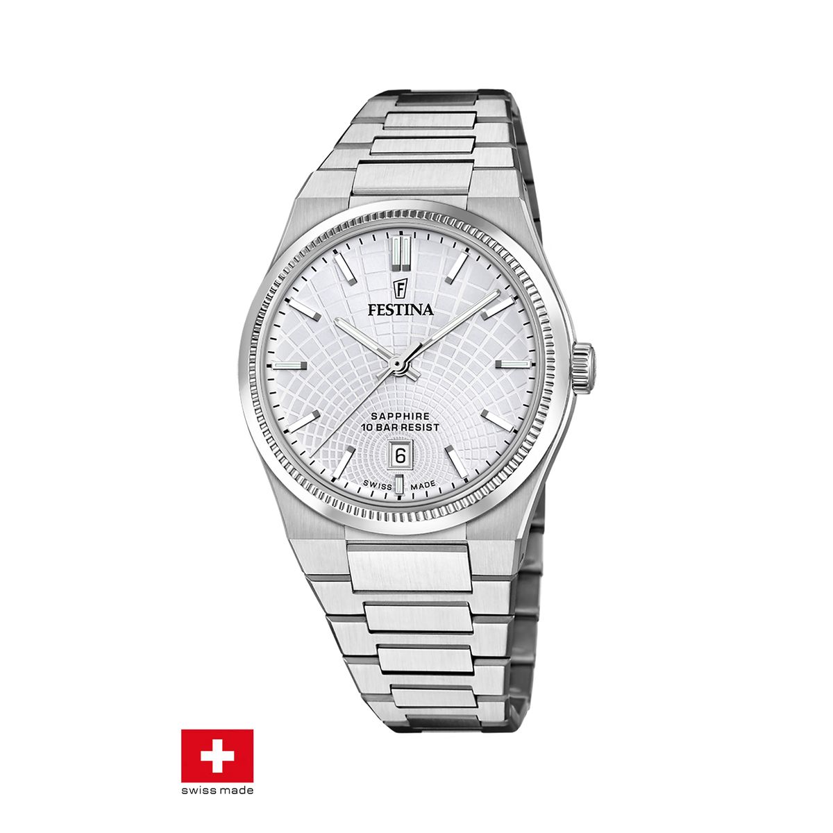 FESTINA SWISS - Reloj F20051/1 Festina Swiss Plateado Hombre Rive Collection