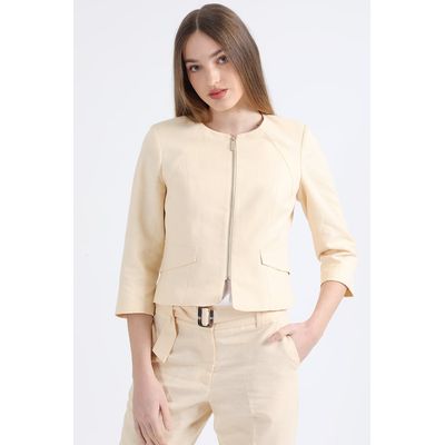 Imagen 2 del producto Chaqueta Entallada Lino Algodón, Beige