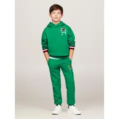 TOMMY HILFIGER - Joggers Con Logo Monogram Verde