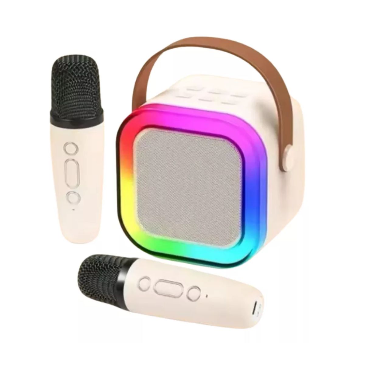 GENERICO - Mini Parlante Bluetooth Efectos Sonidos Luces Con 2 Micrófono