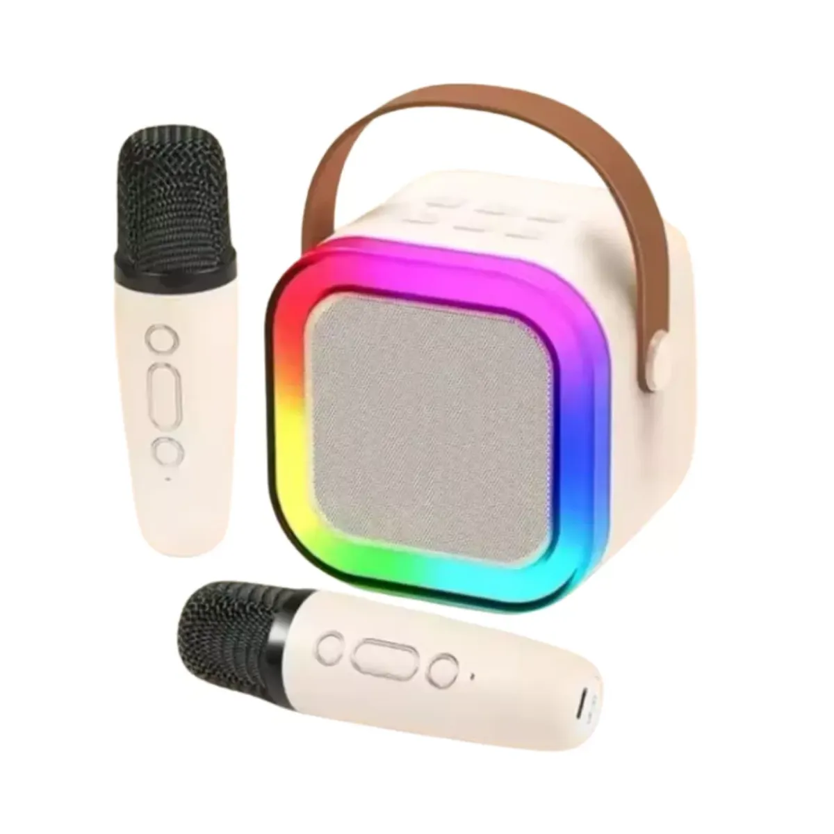 GENERICO - Mini Parlante Bluetooth Efectos Sonidos Luces Con 2 Micrófono