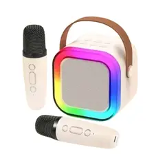 GENERICO - Mini Parlante Bluetooth Efectos Sonidos Luces Con 2 Micrófono