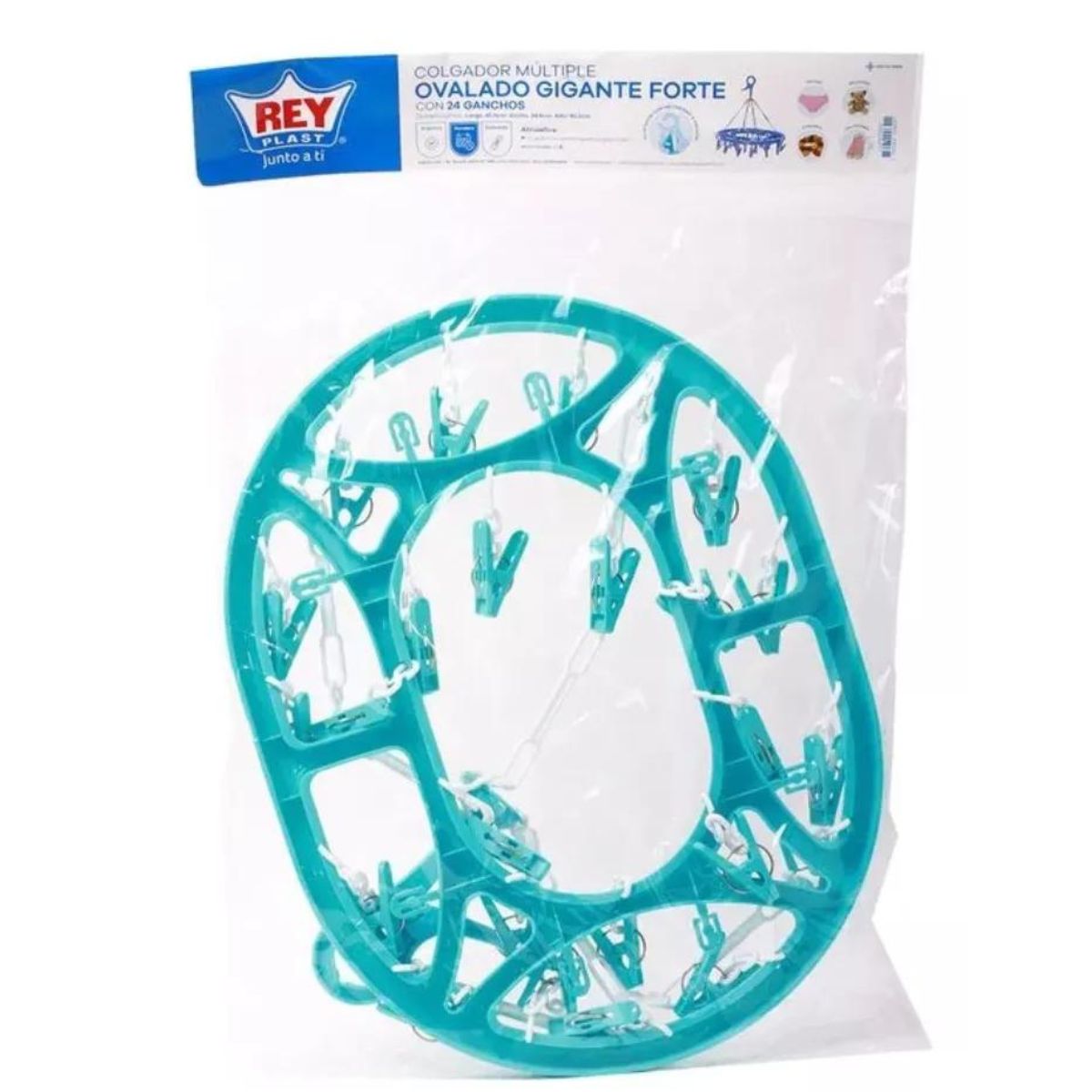 REYPLAST - Colgador Múltiple De Ropa 24 Ganchos Reyplast