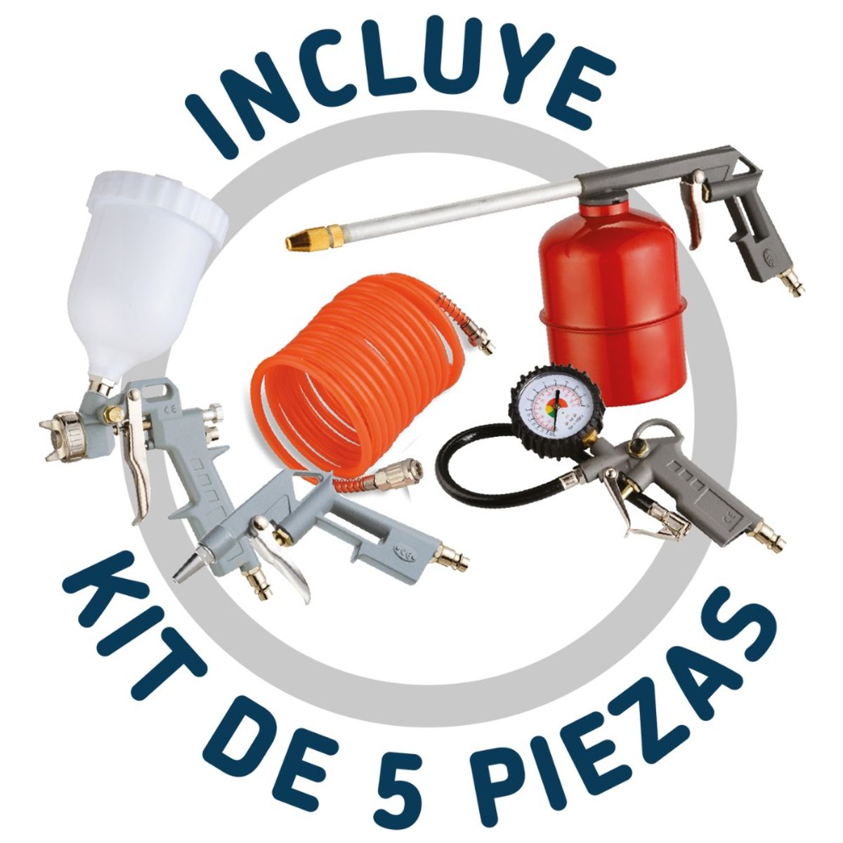 INDURA - Compresor 50 Lt 2HP Huracan 1520 Pro 2 + Kit Indura