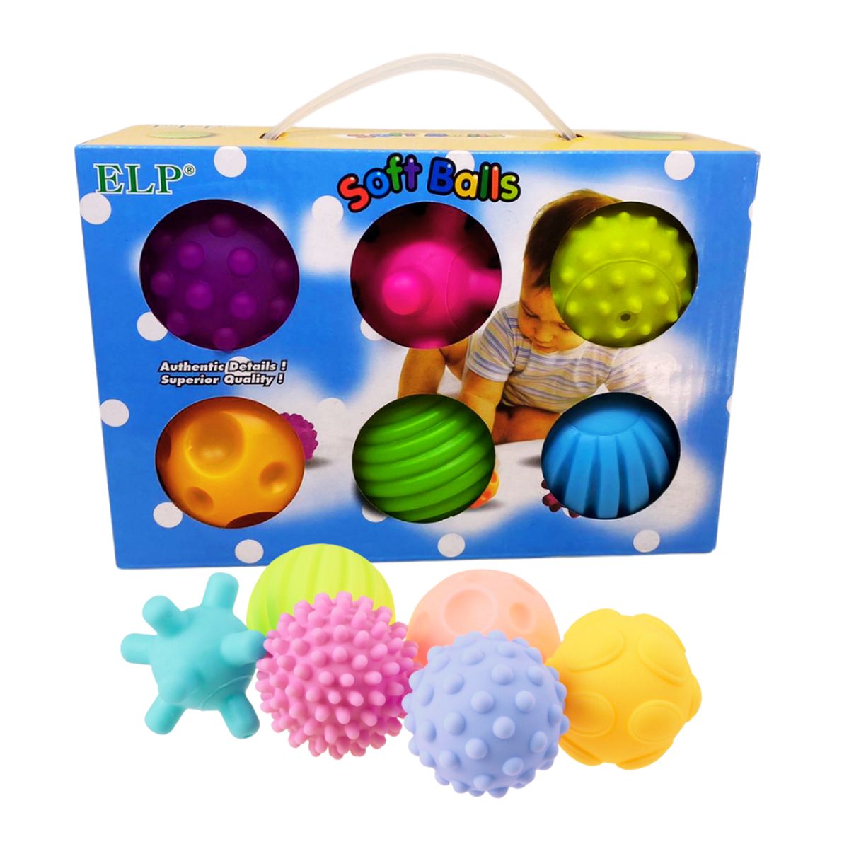 GENERICO - Soft Balls 6 Pelotas Sensoriales Texturizadas Para Bebes