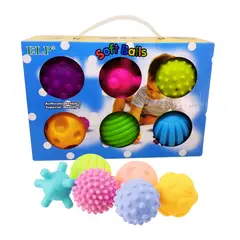 GENERICO - Soft Balls 6 Pelotas Sensoriales Texturizadas Para Bebes