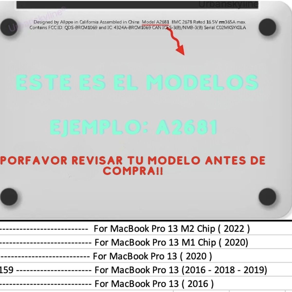 GENERICO - Carcasa para Macbook New Pro 13 M1 M2 - Rojo Clear