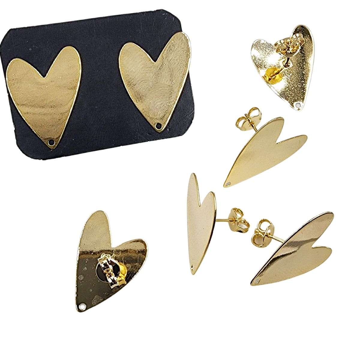 GENERICO - Set De 6 Pares De Bases De Aros Con Baño De Oro Modelos 5 - Dorado