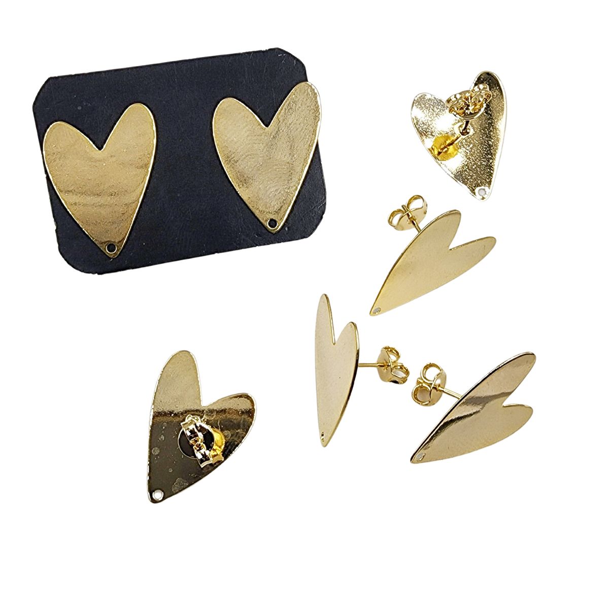GENERICO - Set De 6 Pares De Bases De Aros Con Baño De Oro Modelos 5 - Dorado