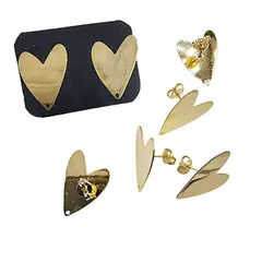 GENERICO - Set De 6 Pares De Bases De Aros Con Baño De Oro Modelos 5 - Dorado