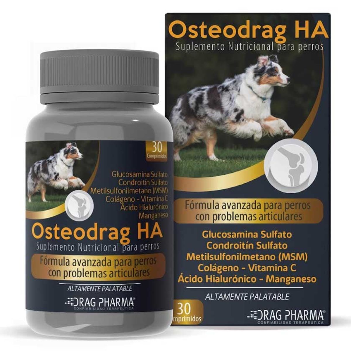Dragpharma - Osteodrag HA Problemas Articulares 30 comprimidos Perros