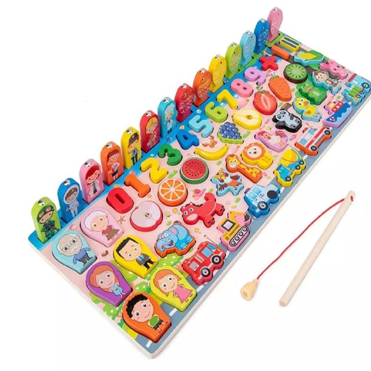 GENERICO - Rompecabezas De Madera Con Juego De Pesca Magnéticos
