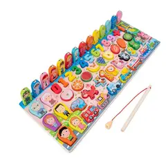 GENERICO - Rompecabezas De Madera Con Juego De Pesca Magnéticos