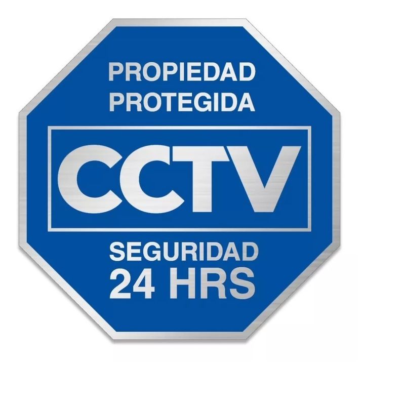 GENERICO - Señal Alarma Cctv Seguridad 24hrs Metalizada 25x25cm Metal
