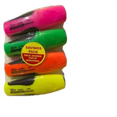 GENERICO - Resaltador Destacador Fluor Pack 4 Unidades